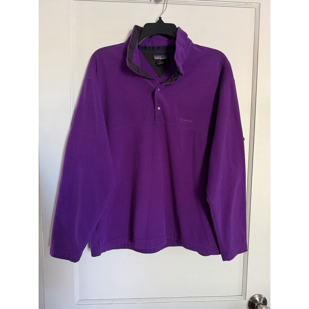 Vintage Patagonia Synchilla Snap-T Fleece M Purple Pocketless Made USA
